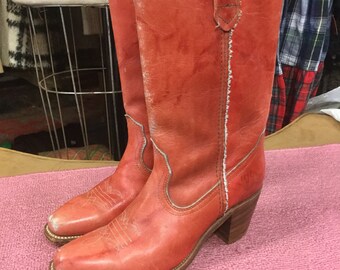 Red Western FRYE Boots Size 7 1/2