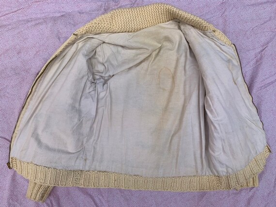 Vintage 1940s Alaskan Cowichan Knit Zipper Ski Sweater Made in the