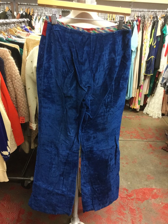 Velour Colorblock Blue and Red Highwaist Pants - image 6