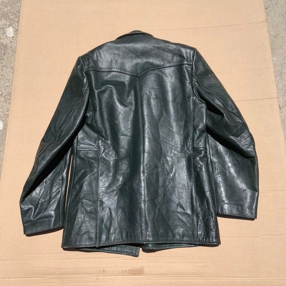 1940s (1950s?) Dark Green Motorcycle Jacket - image 4