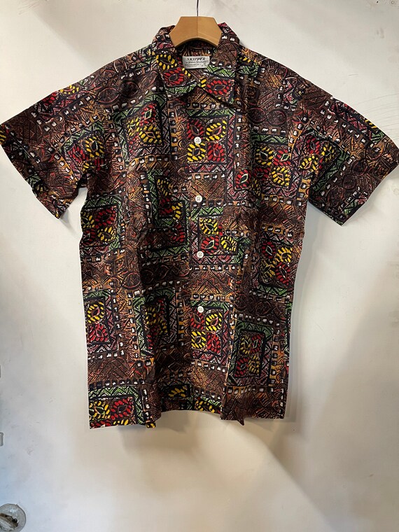 1950s Deadstock Cotton Tiki Hawaiian Shirt - image 4