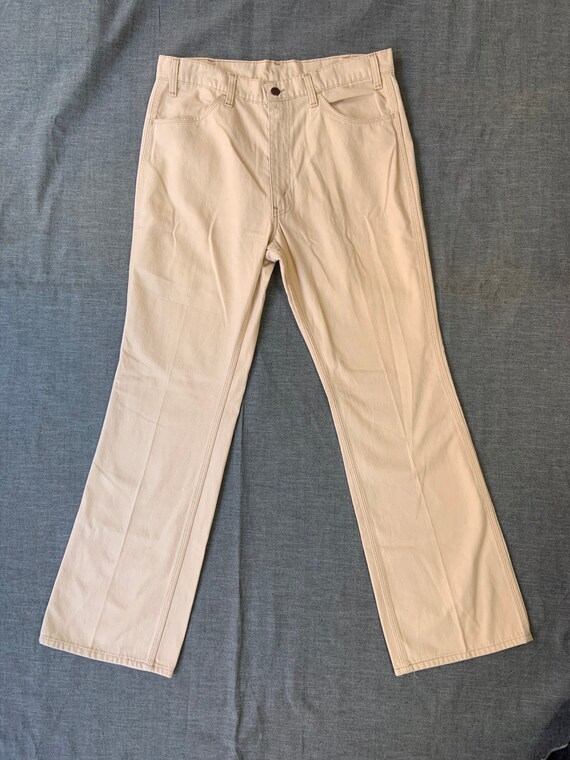 1970s Off White Levis Bell Bottoms