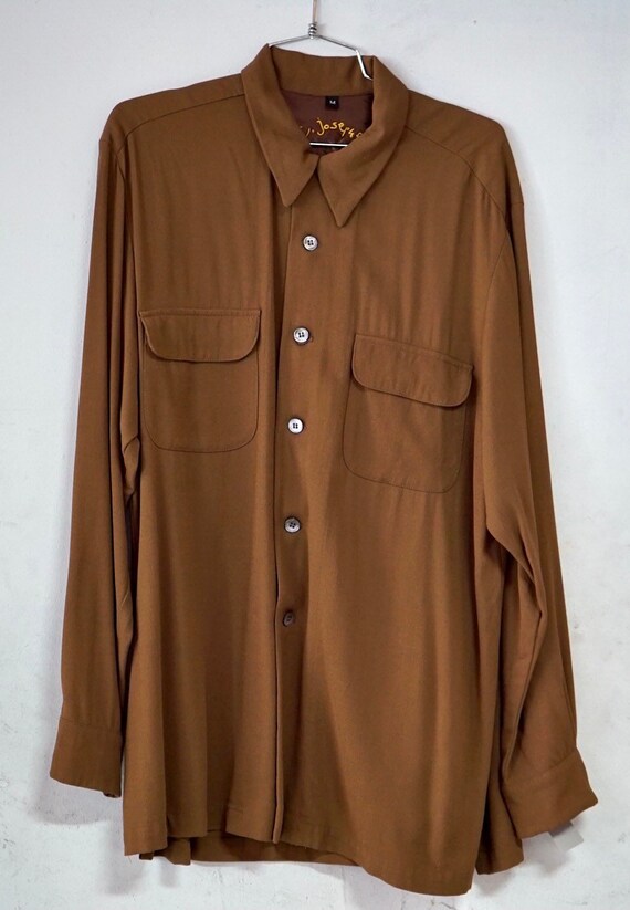 1940’s & 1950’s Style Brown Crepe Flap Pocket Dres