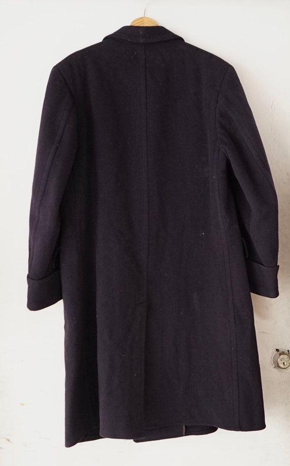 Mens navy cheap wool overcoat