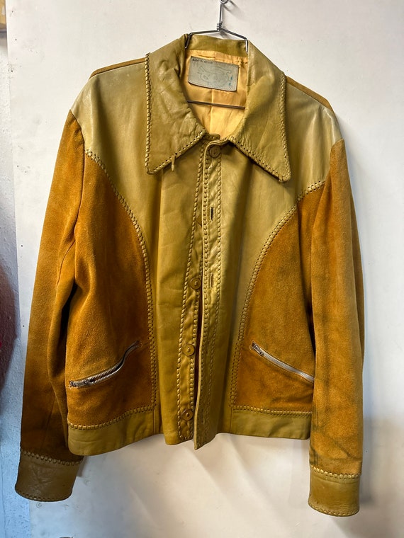 1970s Tan Suede  Handmade Leather Jacket