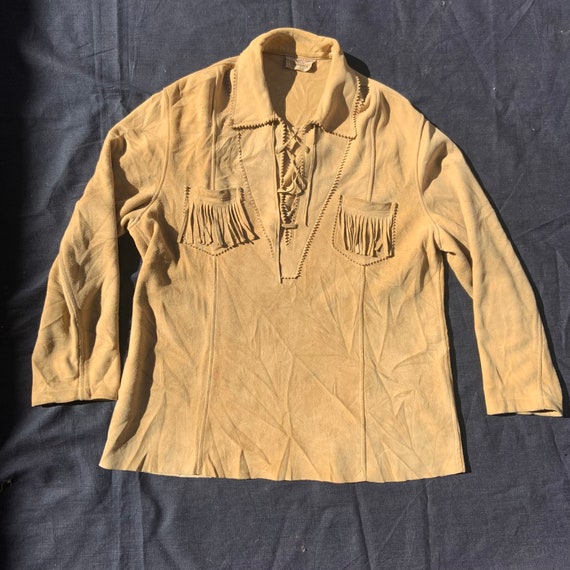 1950s Brown Suede Pull Over Jacket - image 1
