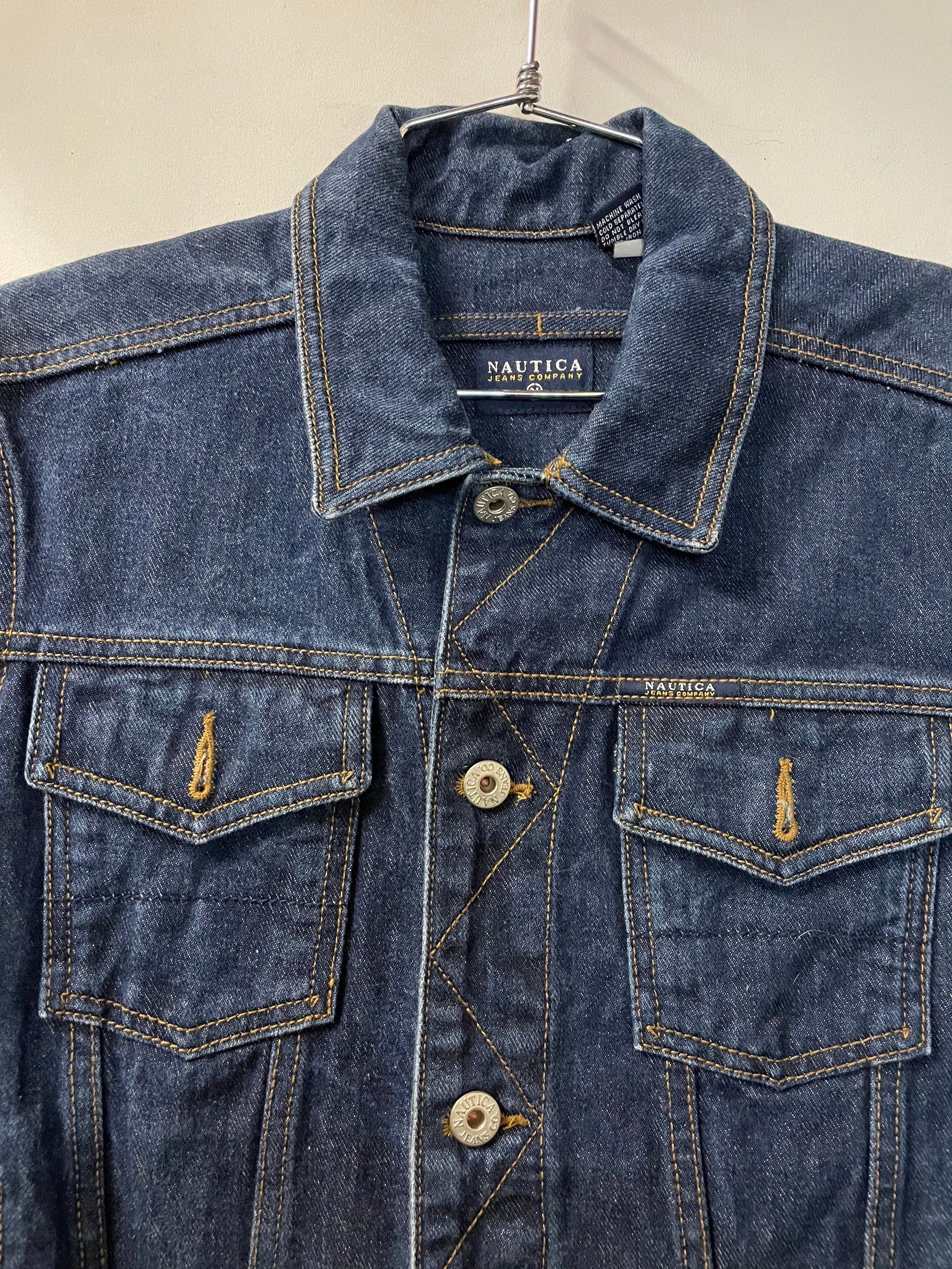 1990s / Y2K Nautica Dark Wash Denim Jacket - Etsy
