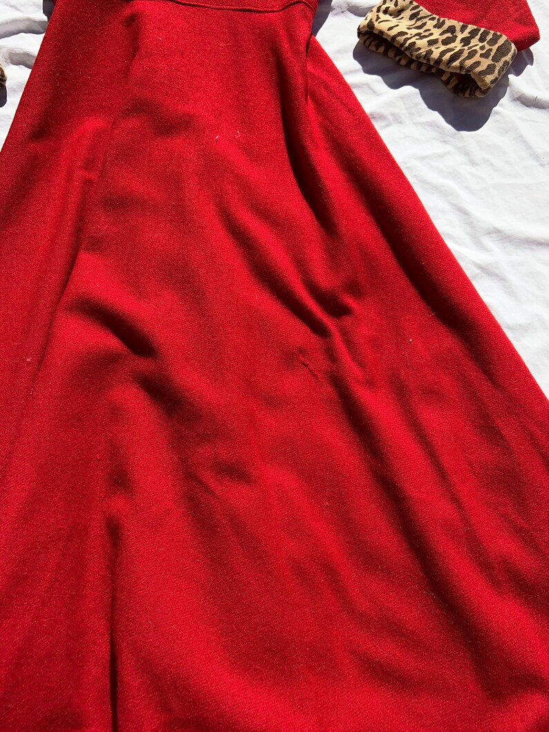 1940s Red Wool Robe/coat With Leopard Velvet Details - Etsy