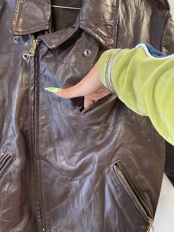 1970s Authentic Brown Leather Jacket - image 9