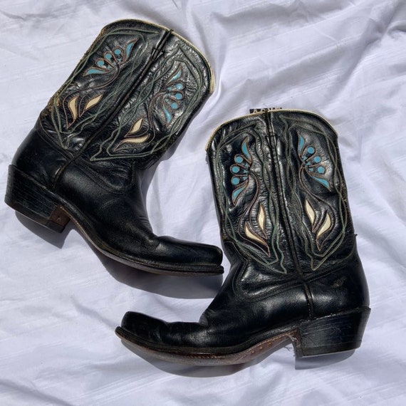 1950s Black Acme Women's Cowboy Boots