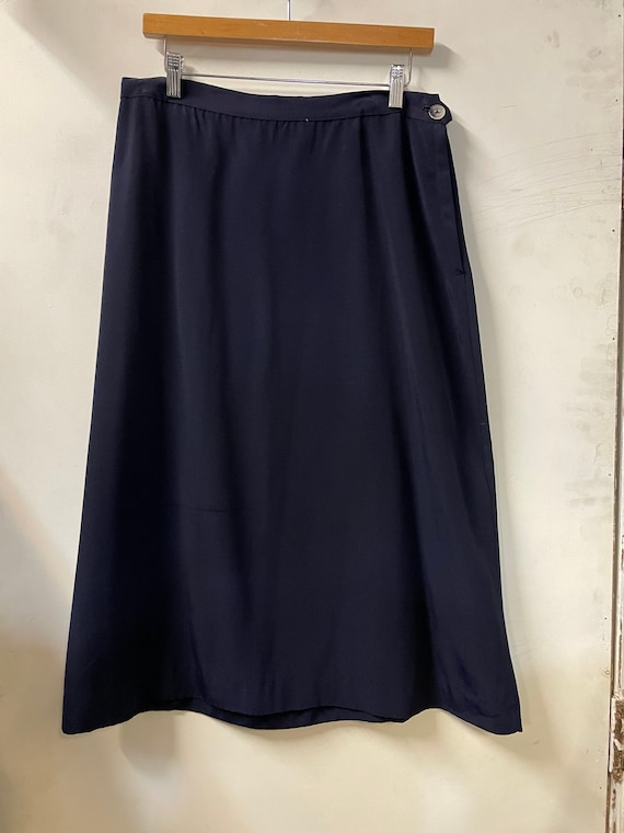 1950s  Navy Blue Summer weight Pencil Skirt - image 1