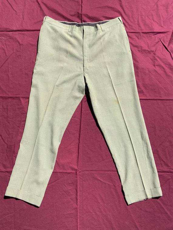 1960s Green Window Pane Trousers