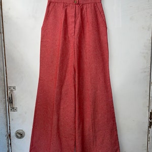 1970年代のレディース ハイウエスト デッドストック ベルボトム パンツ