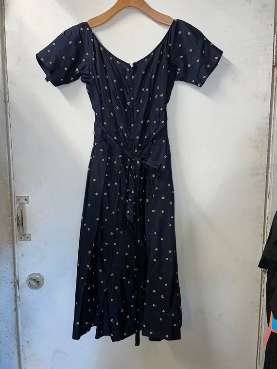 1950s Navy Blue Dress - image 5