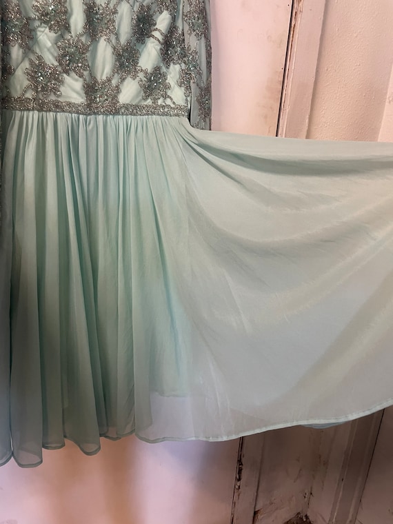 1960s Brown Shift Dress with Beaded Collar
