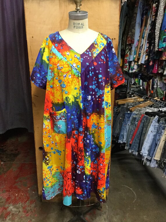 Psychedelic multi colored caftan  plus size - image 1