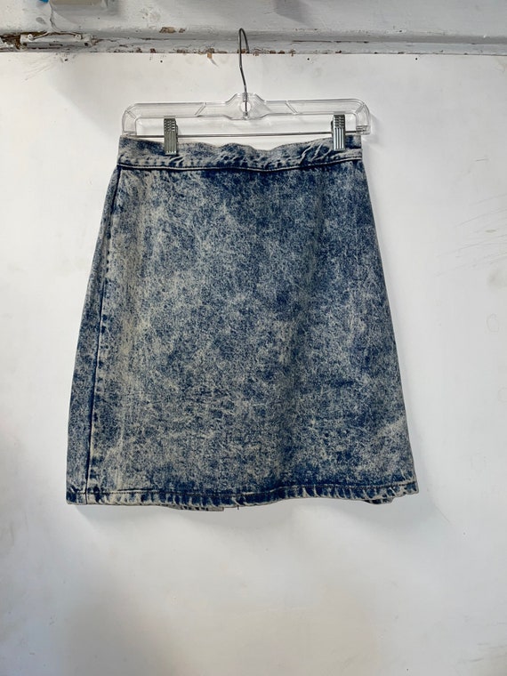 1980s Bongo Acid Wash Denim Skirt