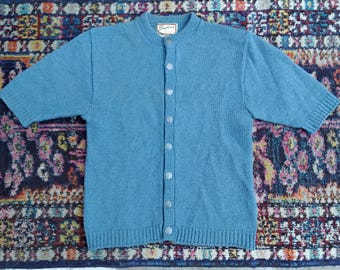 Top de manga corta de punto de mezcla de lana de Brentwood Sportswear, estilo vintage de finales de los 50 o principios de los 60 // Talla mediana //