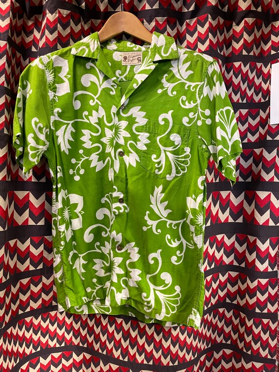 1960s Polynesian Basaar Tiki Hawaiian Shirt