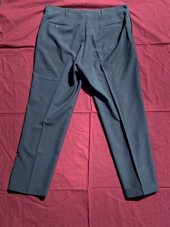 1960s Navy Blue Flat Front Trousers - image 2