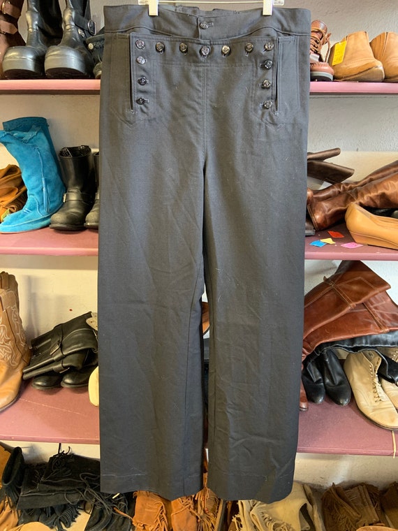 1960s Black Sailors Pants