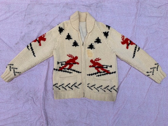 Vintage 1940s Alaskan Cowicahn Knit Zipper Ski Swe