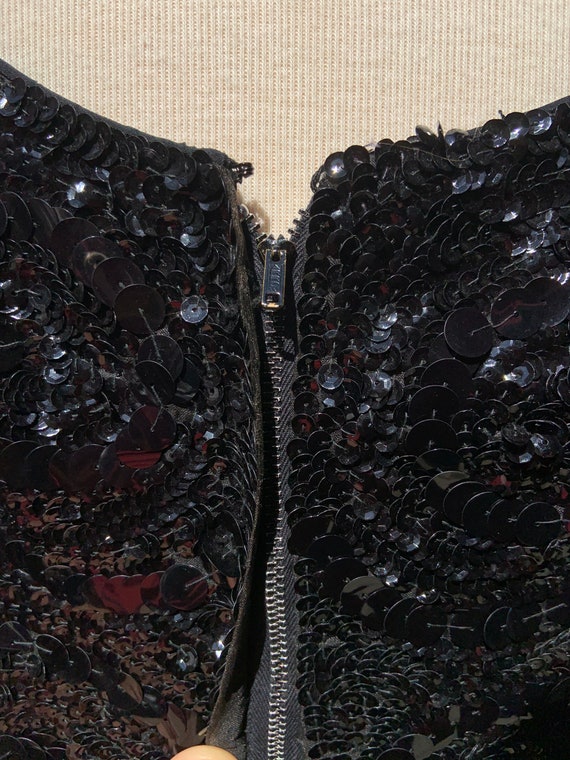 1950s Black Sequin Gown - image 6