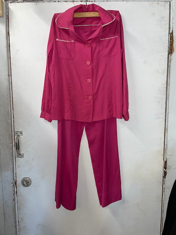 1960s Hot Pink Pant Suit