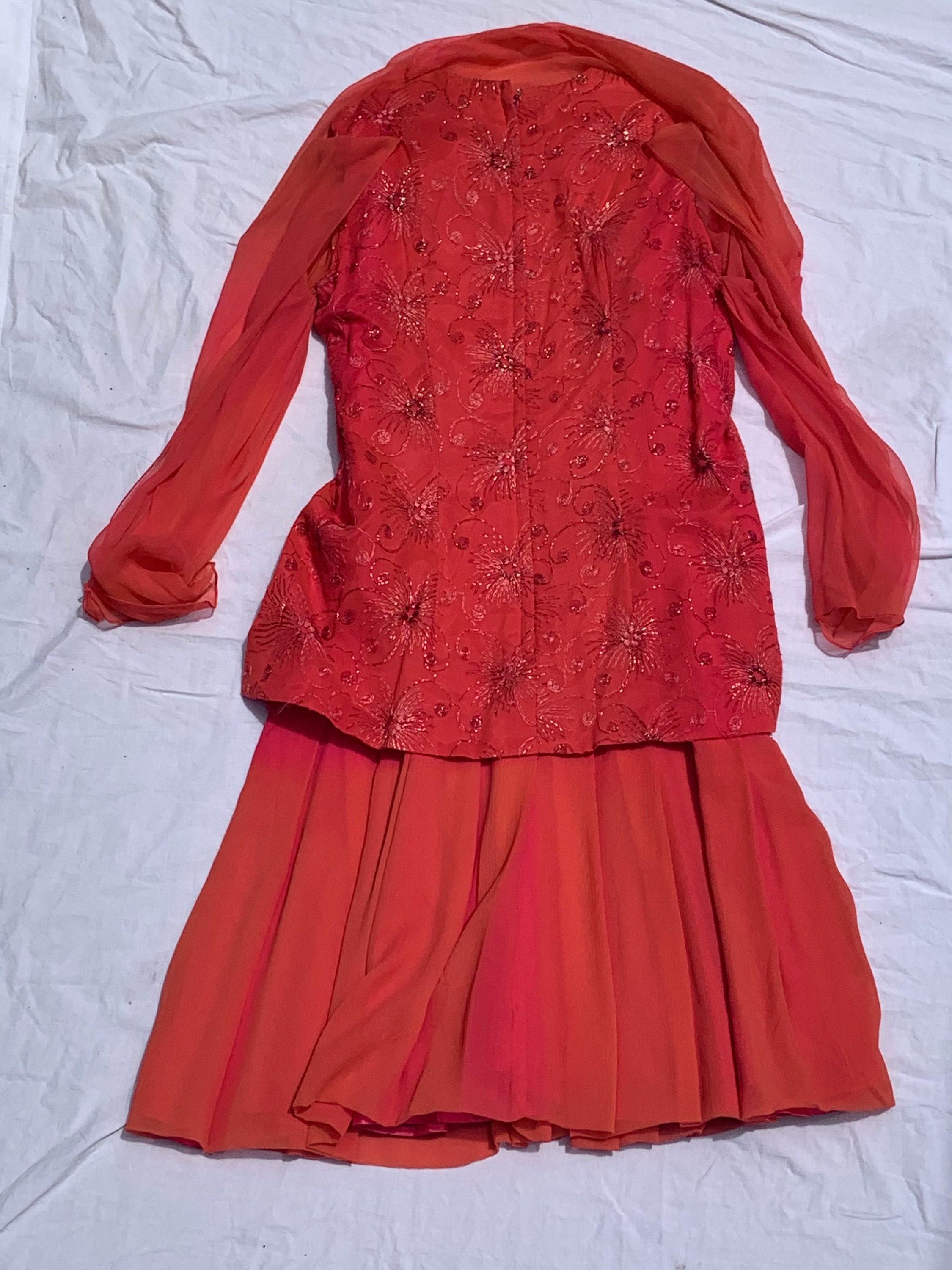 diamond chiffon ruffle dress