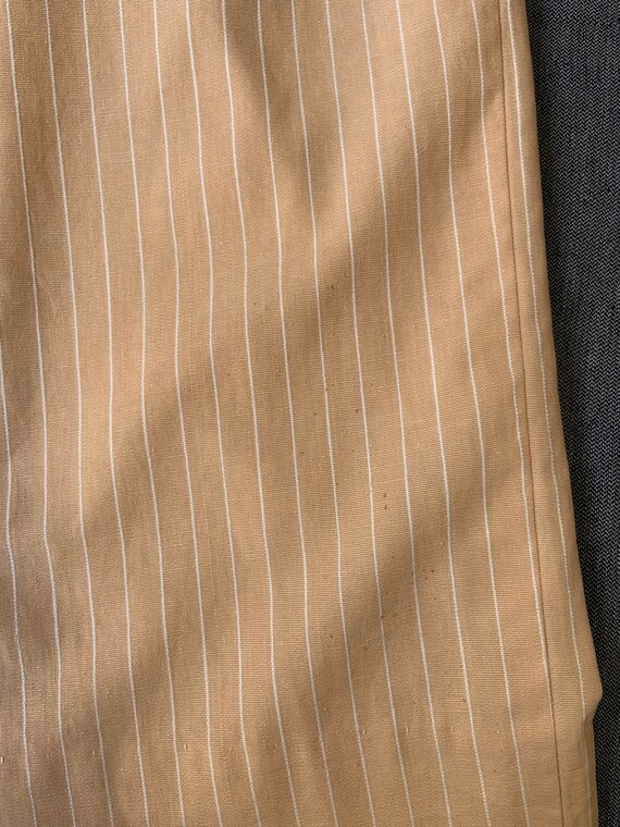 1950s Beige And Brown Pinstriped Two Piece Skirt … - image 10