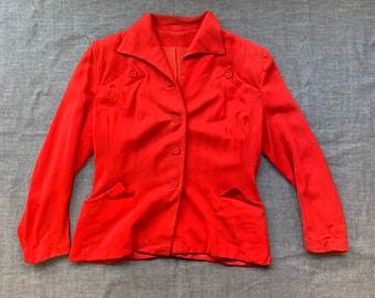 1940s Women’s Red Gabardine Blazer