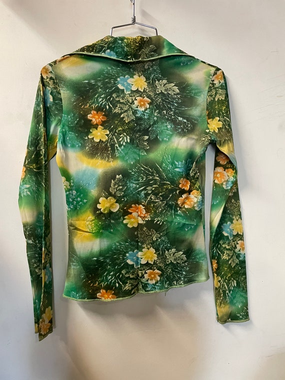 1970s Floral Polyester Pullover Blouse - image 6