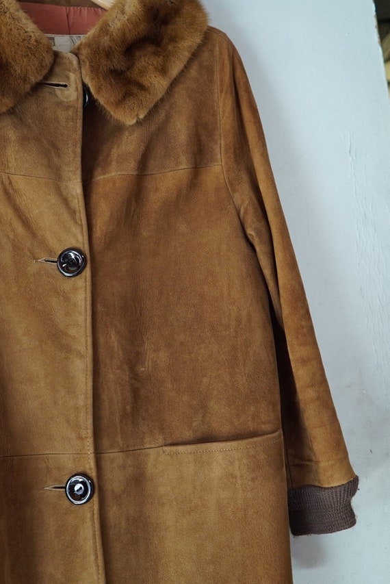 1960’s Ladies Suede Jacket with Real Fur and Full… - image 5