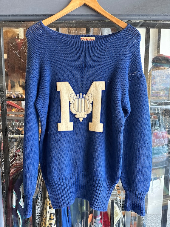 1950s Royal Blue Varsity Sweater