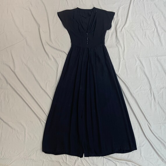 1940s Black Crepe Gown