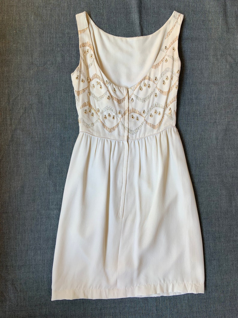 1950s Cream Cocktail Dress image 2