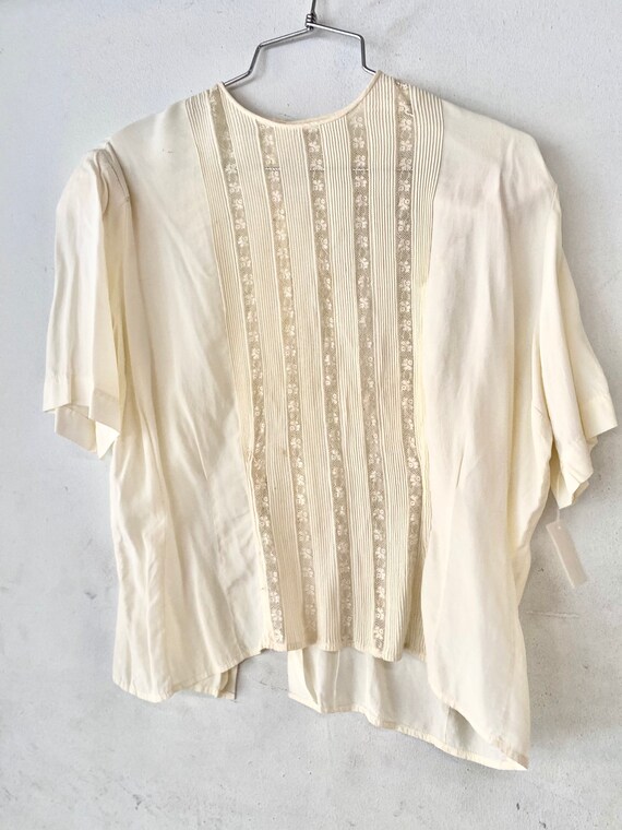1940’s Lace Panels Cream Blouse