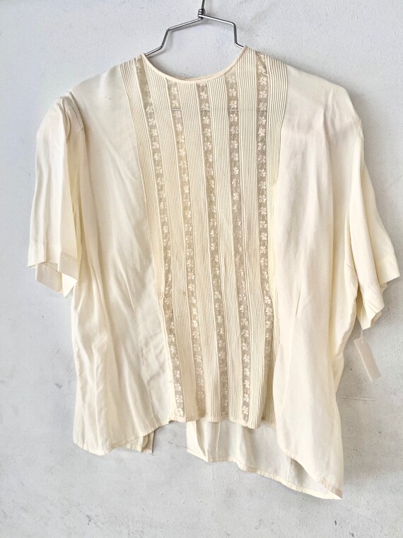 1940’s Lace Panels Cream Blouse - Gem