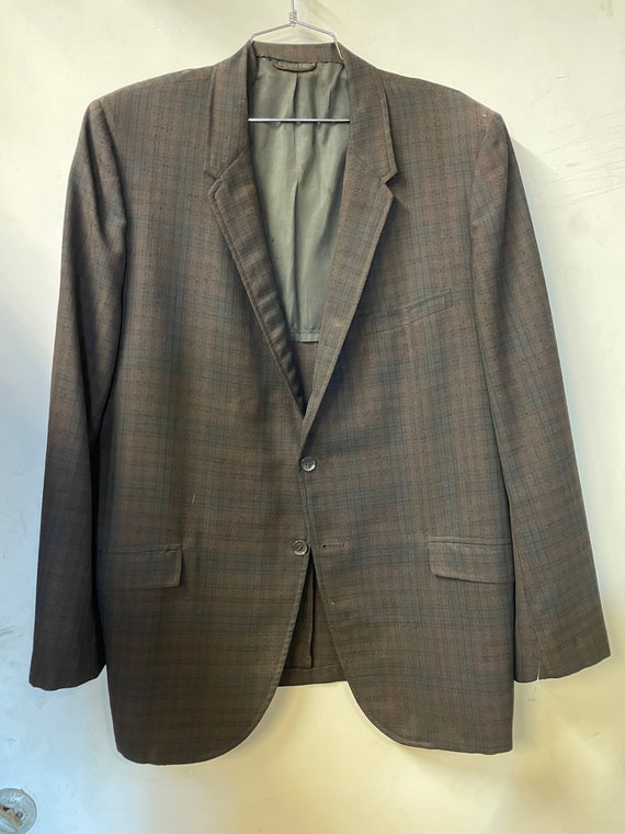 1960s Brown Plaid Blazer