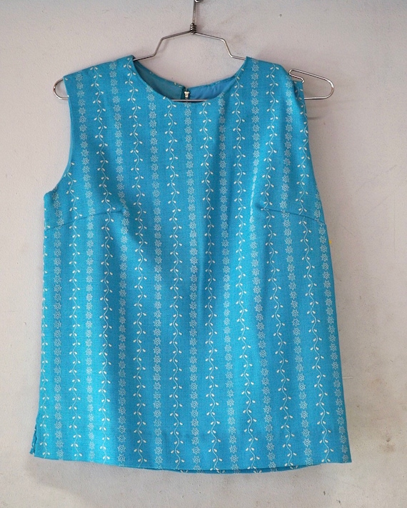 Blue Sleeveless Shell Blouse