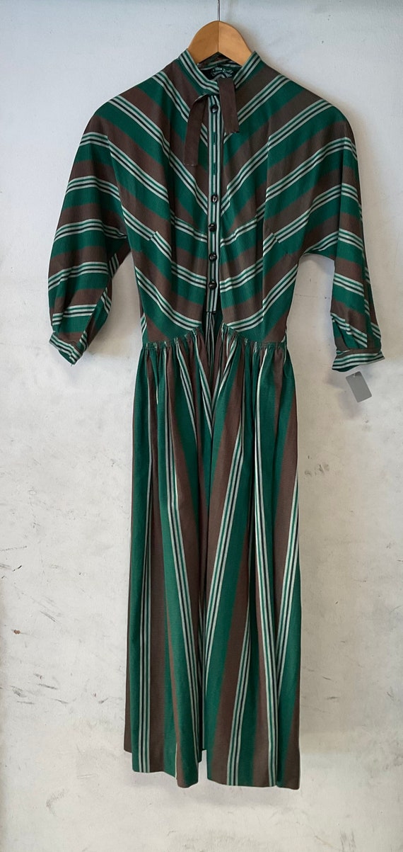 Adorable Green Brown Chevron Striped Dress - Etsy New Zealand