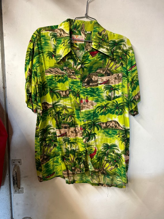 Rayon Diamond Head Volcano Hawaiian Shirt
