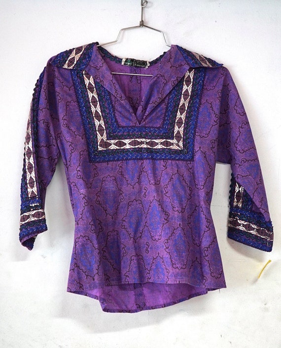 Purple Pullover Patio Blouse