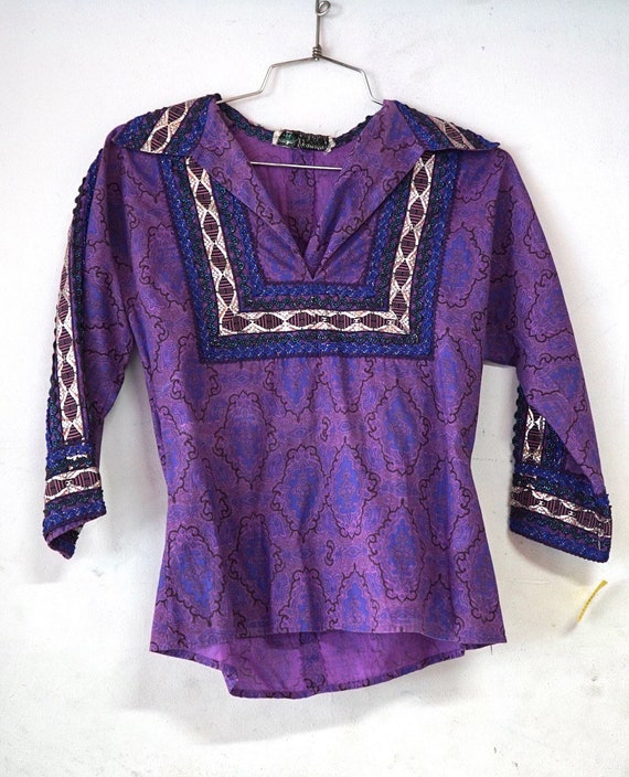 Purple Pullover Patio Blouse - image 1