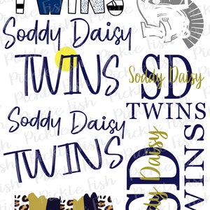 Soddy Daisy Twins Soddy Gänseblümchen Mitte Soddy Gänseblümchen Schulgeist SVG Plotterdatei Printable PNG Soddy Gänseblümchen Shirt Bild 3