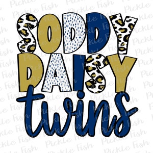 Soddy Daisy Twins Soddy Gänseblümchen Mitte Soddy Gänseblümchen Schulgeist SVG Plotterdatei Printable PNG Soddy Gänseblümchen Shirt Bild 2