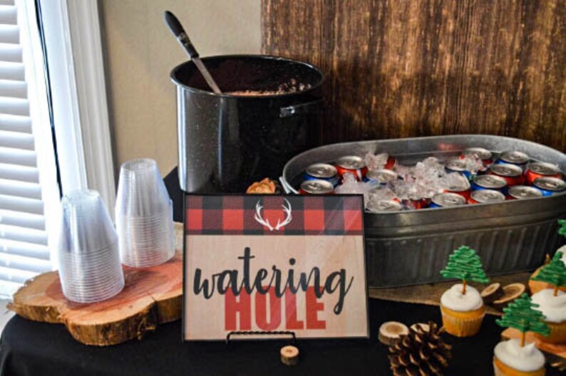 Buffalo Plaid Baby Shower -baby Shower Printable - Baby Shower Watering ...