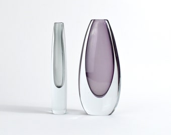 1950s Sommerso Art Glass Vases: Strombergshyttan Swedish Design