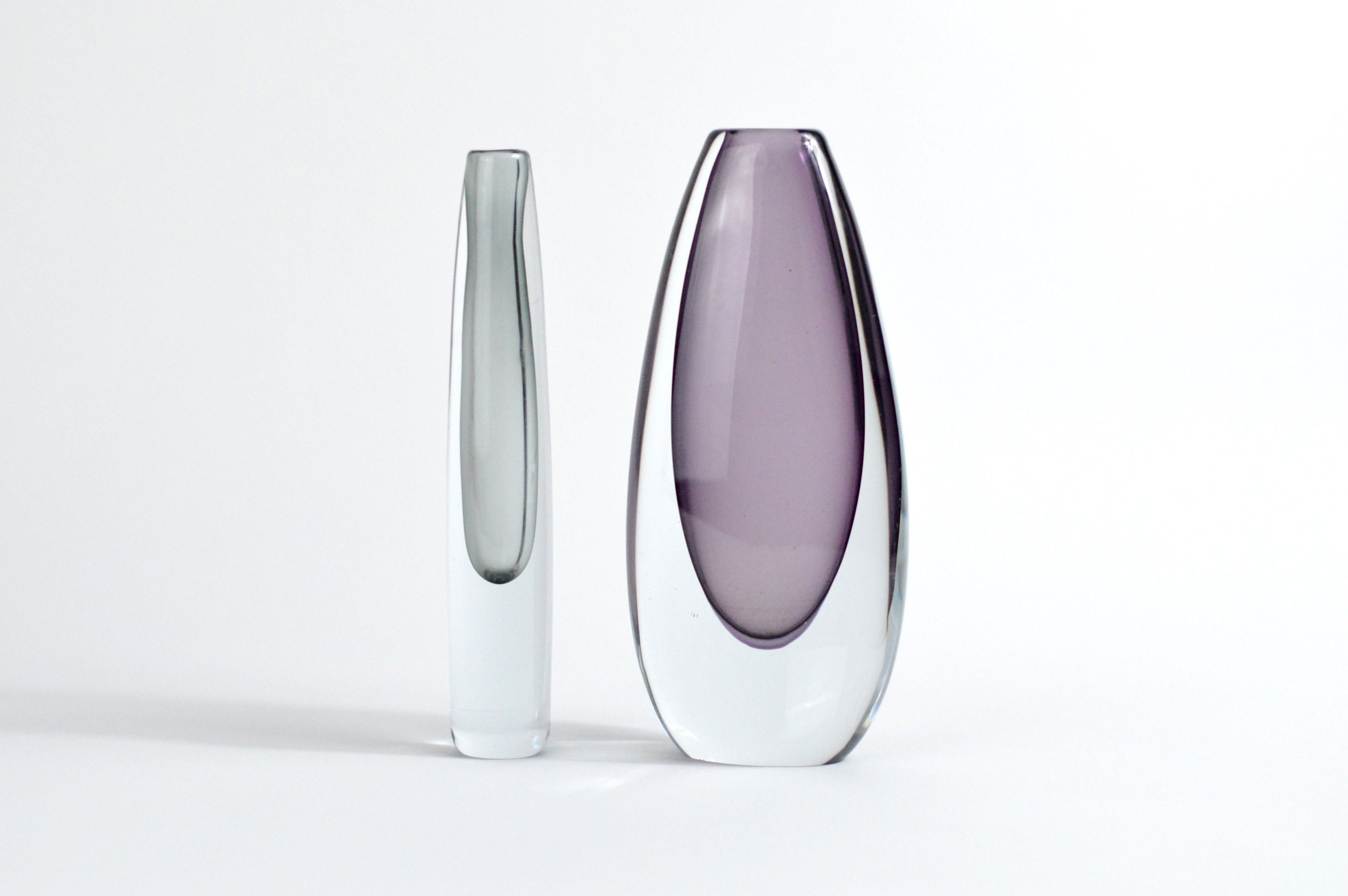 1950s Sommerso Art Glass Vases: Strombergshyttan Swedish Design