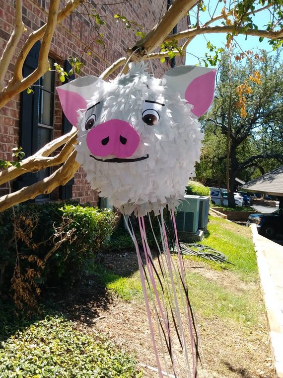 moana inspired cute pua pig pull string pinata pull the etsy